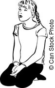 Sketch Of The Blond Girl With Her Mouth Open Vector Illustration