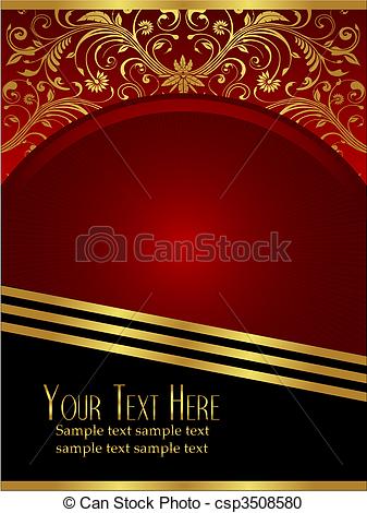Vector Clipart Of Royal Burgundy Background With Ornate Gold Leaf   An
