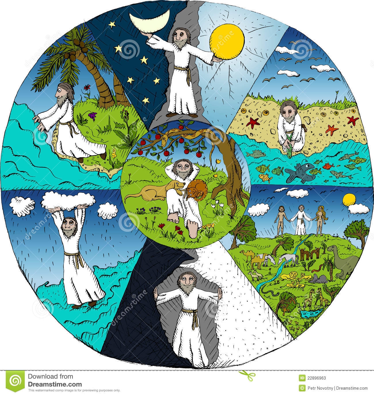 Vector Illustration Of Creation Of The World