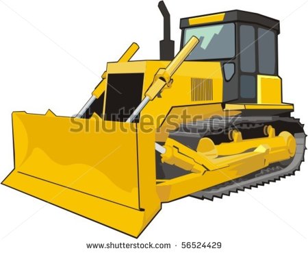 Yellow Caterpillar Building Bulldozer Stock Vector Illustration