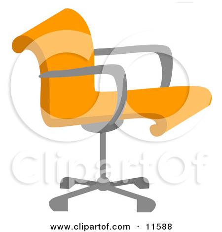 11588 Orange Desk Chair Clipart Illustration Jpg