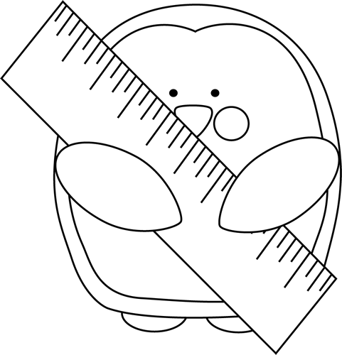 Black And White Ruler Clipart Black And White Penguin With A