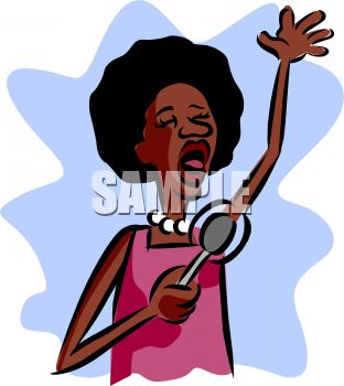 Black Lady Singing   Royalty Free Clipart Picture