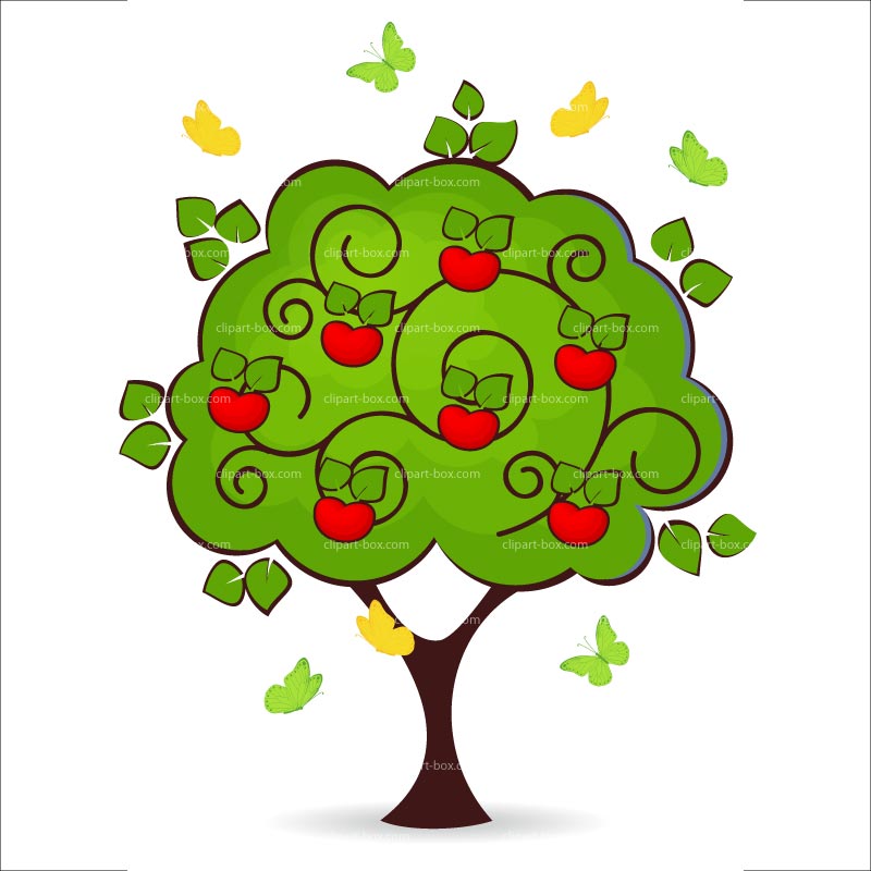 Clipart Abstract Apple Tree   Royalty Free Vector Design