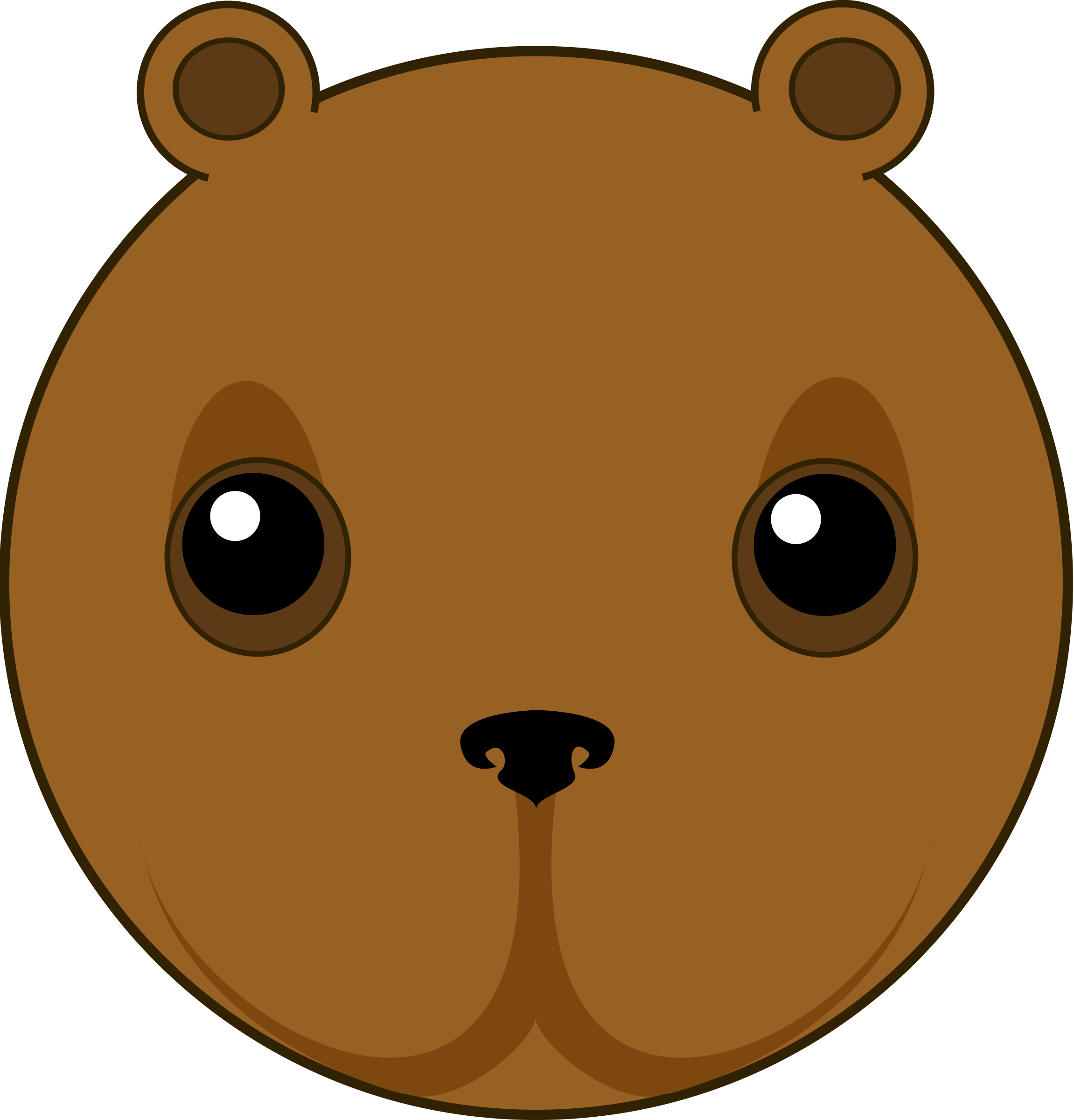 Cute Bear Head By Ikabezier