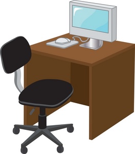 Desk With A Chair  Clipart
