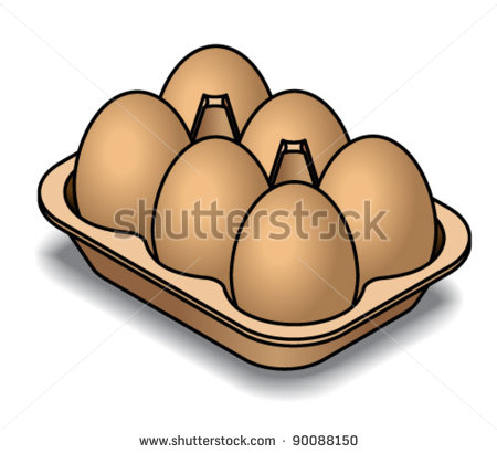 Egg Carton Clipart A Carton Of 6 Brown Eggs 
