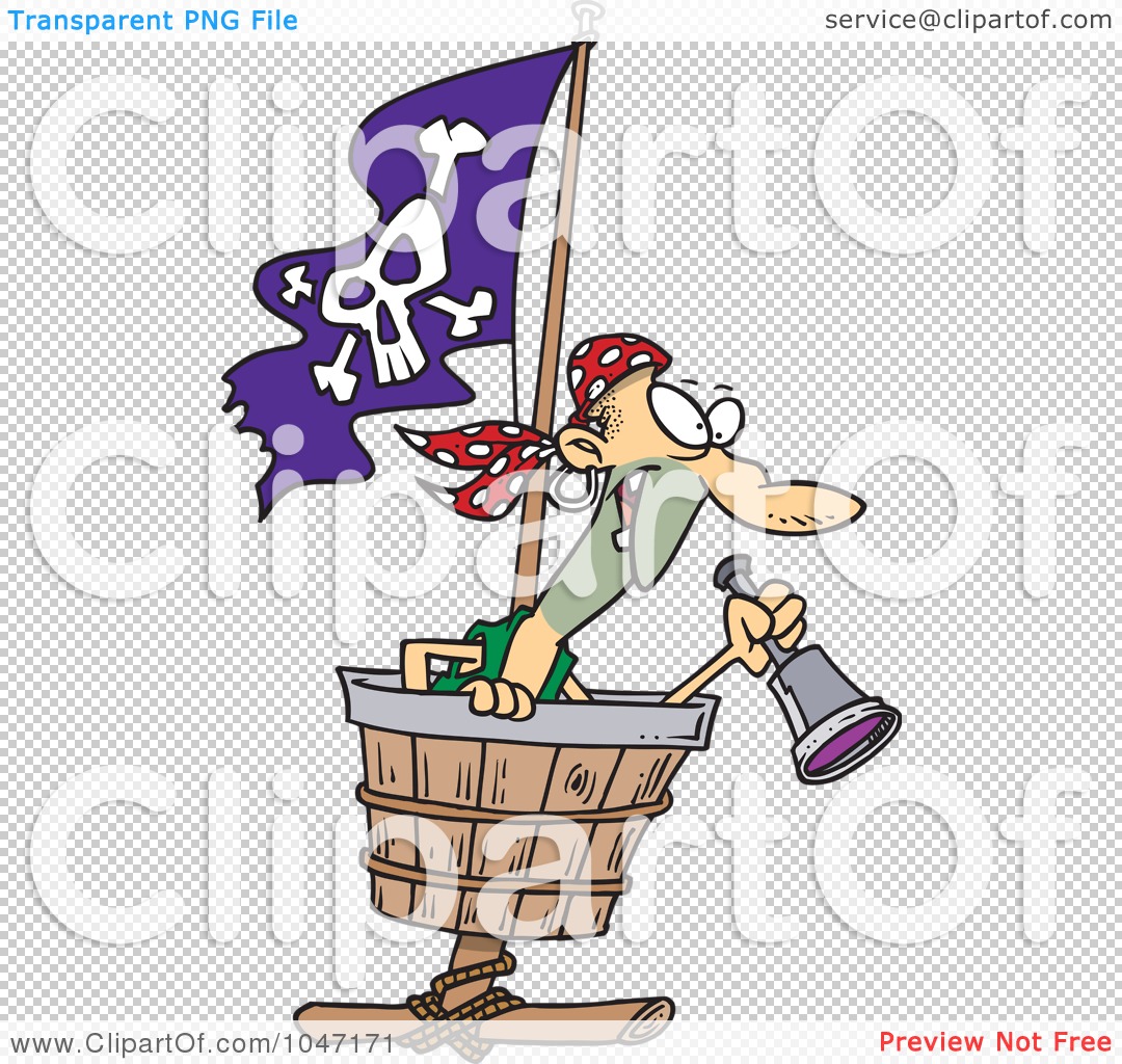 Free  Rf  Clip Art Illustration Of A Cartoon Pirate In A Crows Nest