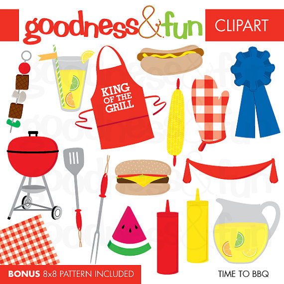     Free   Time To Bbq Clipart   Digital Summer Clipart   Instant Download