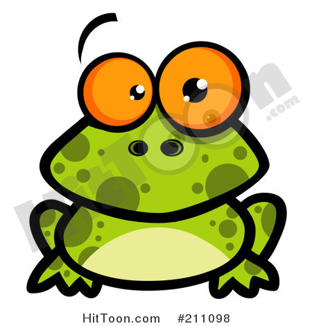 Frog Clipart  211098  Goofy Spotted Frog With Big Orange Eyes By Hit    