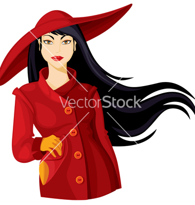 Lady In Hat Vector Art   Download Black Vectors   973734