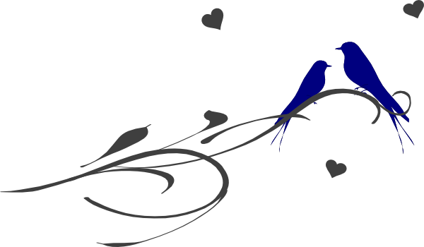 Love Birds On A Branch Clip Art At Clker Com   Vector Clip Art Online