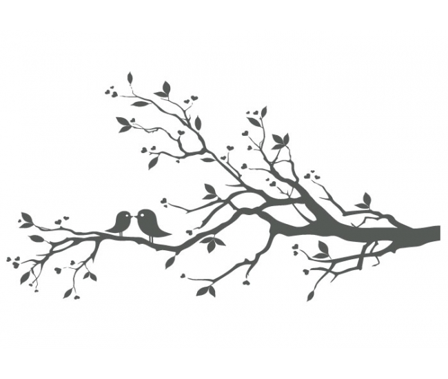Love Birds On Branch X   Free Images At Clker Com   Vector Clip Art