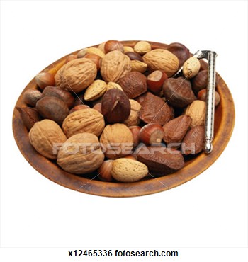 Mixed Nuts Clipart Stock Image   Bowl Of Mixed Nuts  Fotosearch