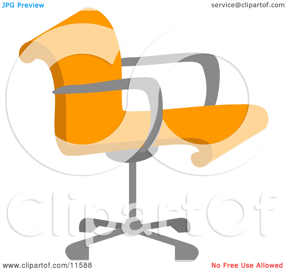 Orange Desk Chair Clipart Illustration By Geo Images  11588