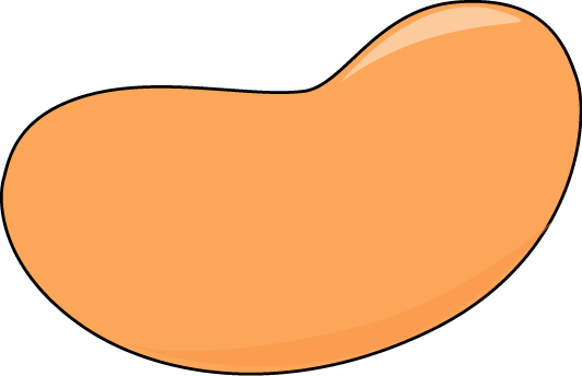 Orange Jelly Bean With A Black Outline Clip Art   Orange Jelly Bean    