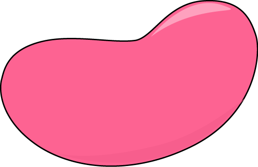 Pink Jelly Bean With A Black Outline Clip Art   Pink Jelly Bean With A    