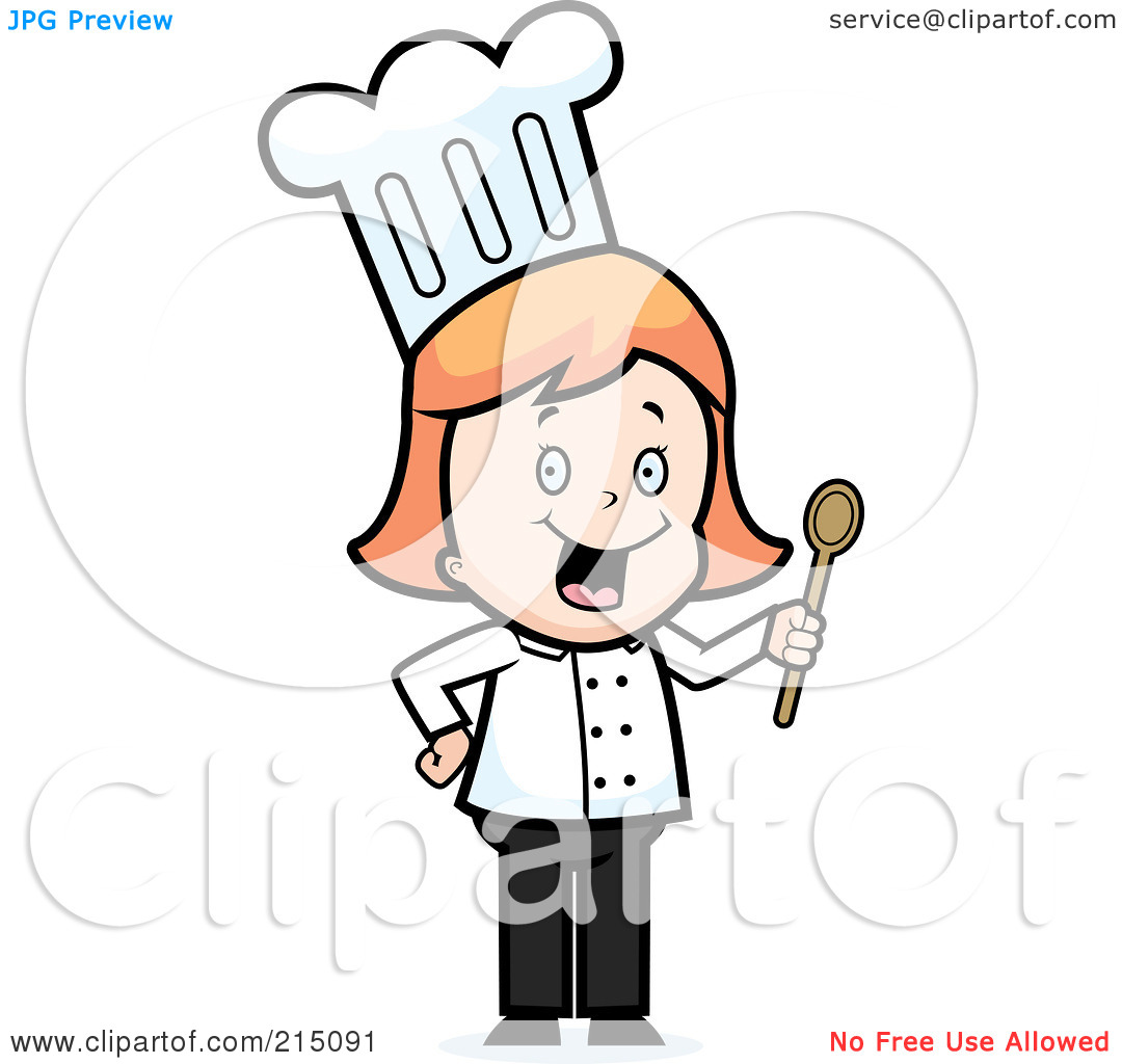 Royalty Free  Rf  Clipart Illustration Of A Happy Chef Woman Holding A