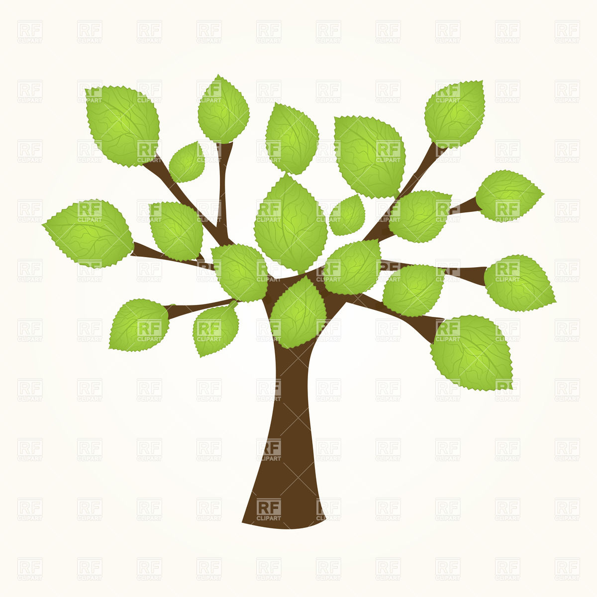 Small Tree   Sapling With Green Leaves Download Royalty Free Vector