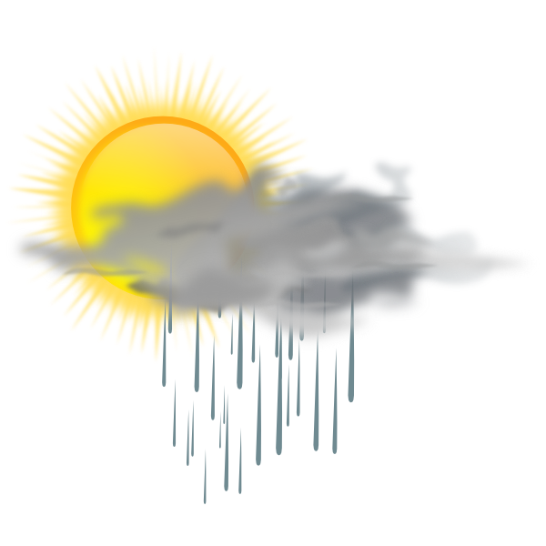 Sun And Rain Cloud Clip Art At Clker Com   Vector Clip Art Online