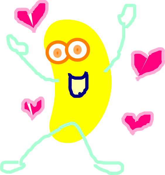 Yellow Jumping Jelly Bean Clip Art At Clker Com   Vector Clip Art