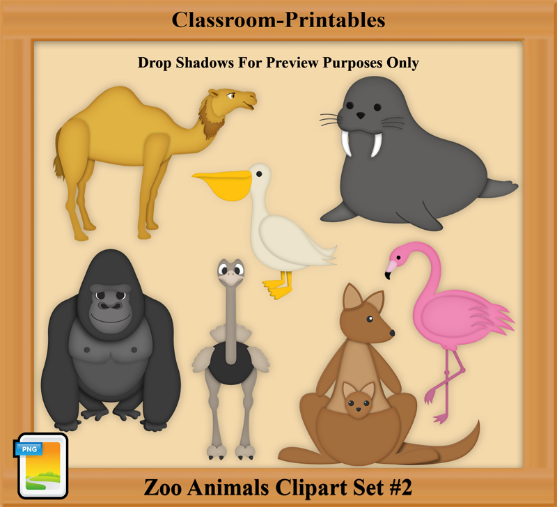 Zoo Animal Clipart Set  2
