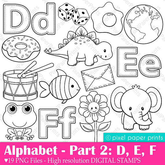 Alphabet Digital Stamps Part 2   Def Clip Art   School Clipart