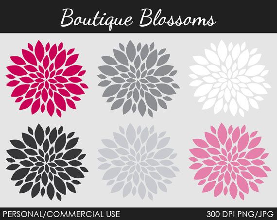 Boutique Blossoms Clipart   Digital Clip Art Graphics For Personal Or    
