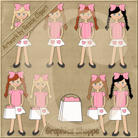 Boutique Girls 8 Clip Art Graphics By Resale Clipart    0 75