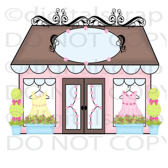 Boutique Shop Store Front Girly Graphic Clip Art Fancy Chic Image
