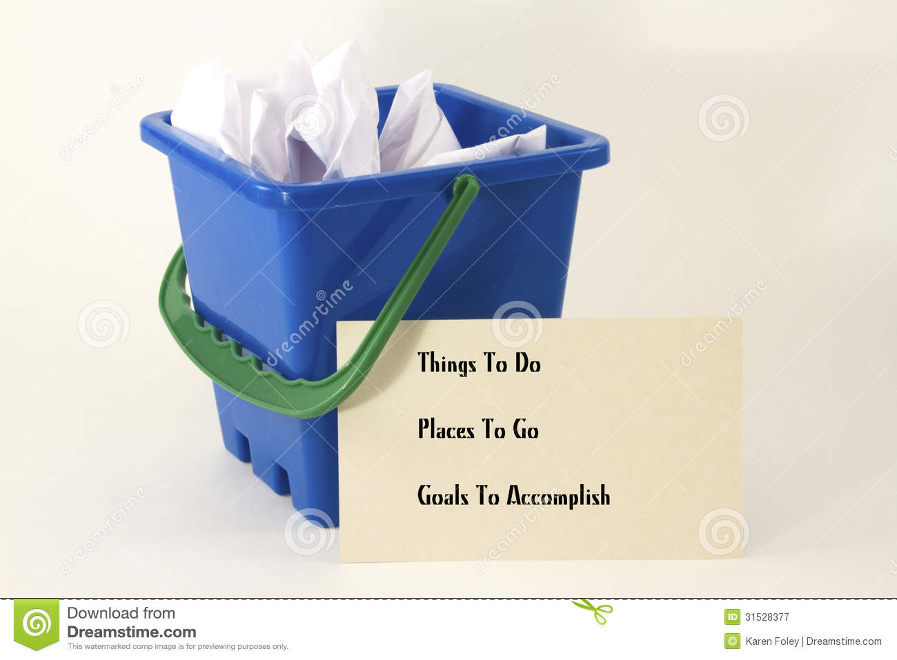 Bucket Filled With Wadded Up Paper With One Sheet Listing Things To Do    
