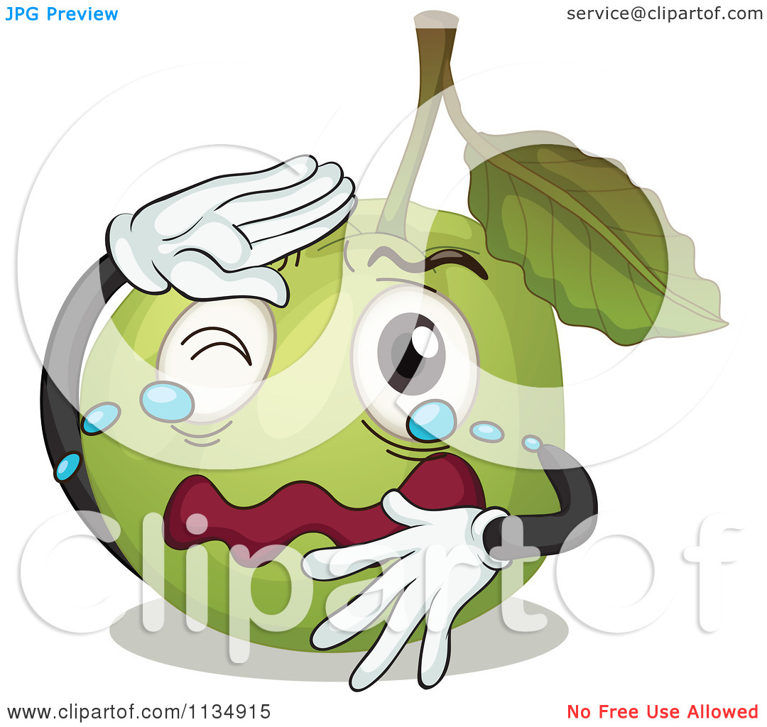 Cartoon Of A Crying Guava   Royalty Free Vector Clipart By Colematt