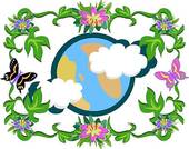 Frame Of Nature With Mother Earth   Clipart Graphic