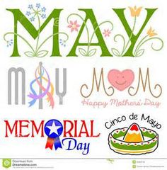 Free Month Clip Art   Month Of May Flowers Clip Art Image   The Word