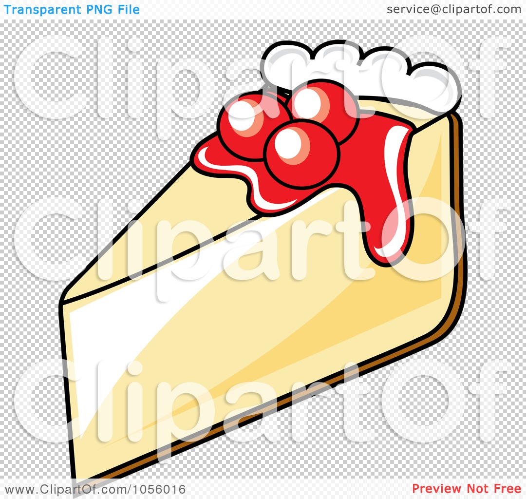 Illustration Of A Slice Of Cherry Topped Cheesecake By Pams Clipart