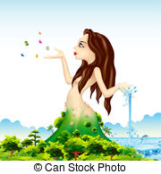 Nature Clip Art Vector And Illustration  8179 Mother Nature Clipart