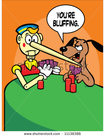 Of Dog Calling A Bluff In Poker Wooden Puppet Has A Tell 11138386 Jpg