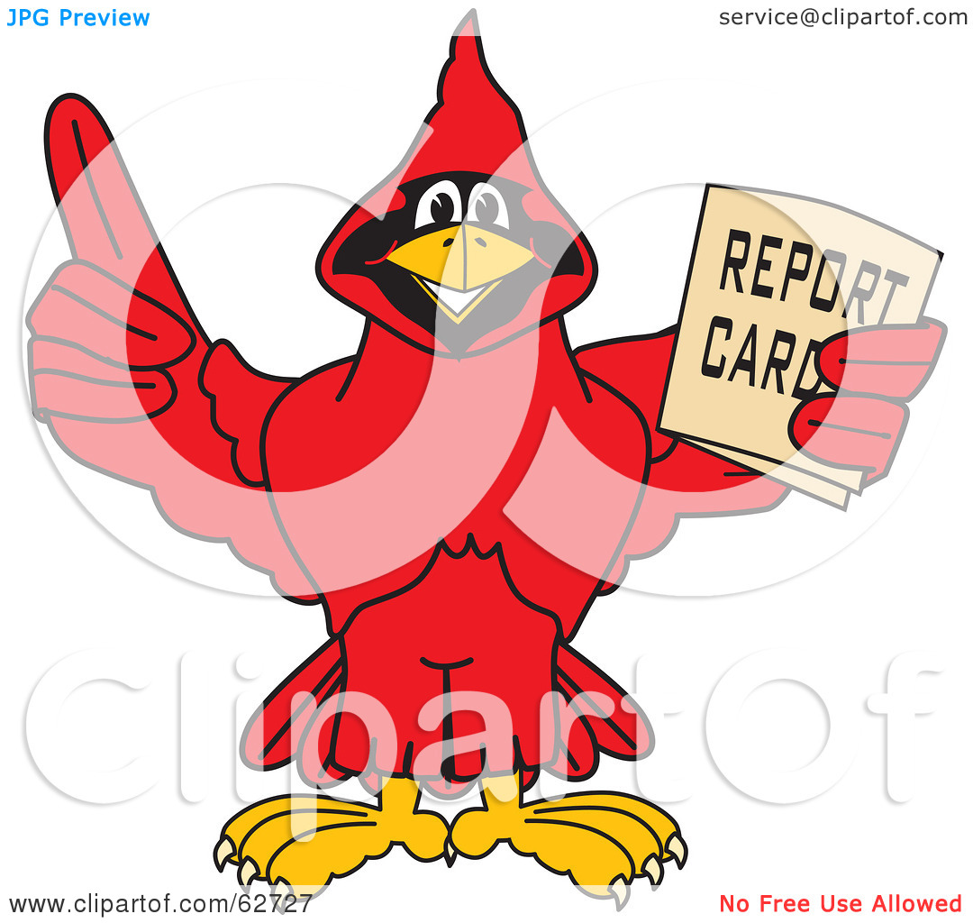 Rf  Clipart Illustration Of A Red Cardinal Character School Mascot