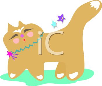 Royalty Free Clipart Image  Whimsical Kitty Cat