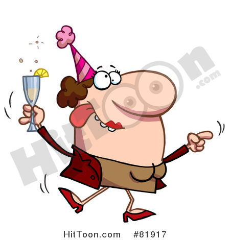 Royalty Free  Rf  Clipart Illustration Of A Drunk Dancing Lady Holding