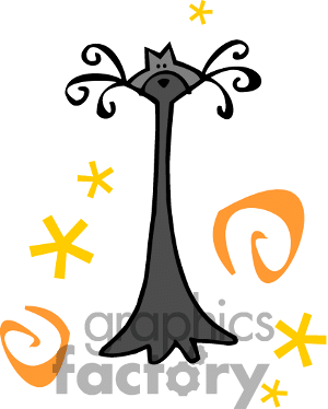 Royalty Free Whimsical Black Cat Clipart Image Picture Art   144756