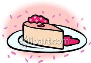 Slice Of Cherry Cheesecake   Royalty Free Clipart Picture