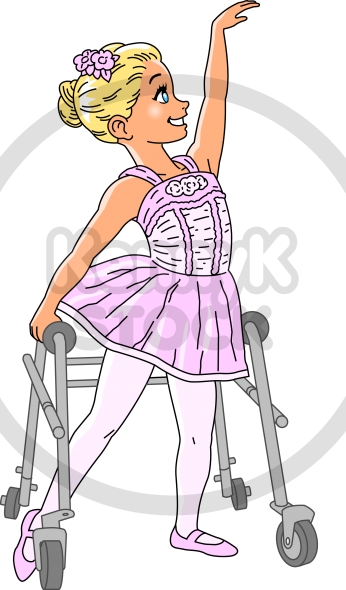Special Needs Ballet Dancer Vector Clipart In Fully Editable Layered