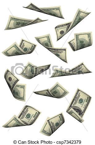 Stock Illustration Of Hundreds Falling   Hundred Dollar Bills Falling