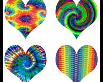 Tie Dyed Hearts   Tie Dye Jewelry   Digital Download Sheet  Tie Dyed