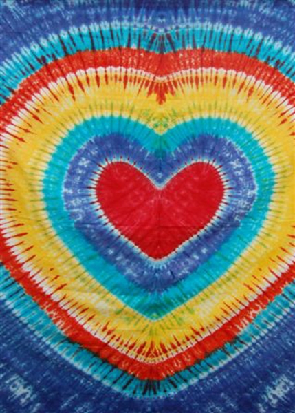 Tye Tie Dye Heart Tapestry Wall Hanging