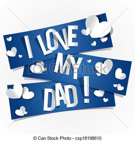 Vector Clip Art Of I Love My Dad Banners With Hearts Vector    