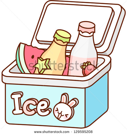 Vector Illustration Of Cooler Box With Food And Drink   Hqvectors Com