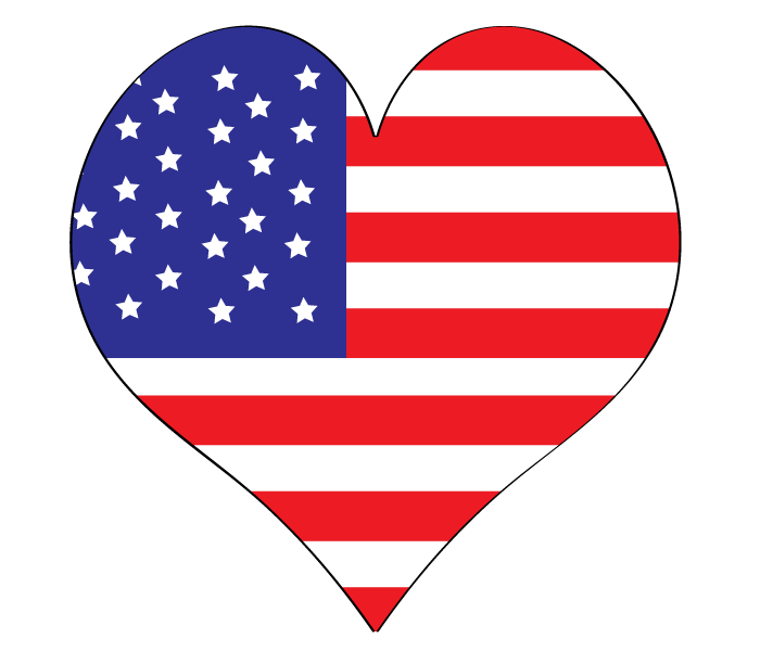 American Flag Heart Clipart
