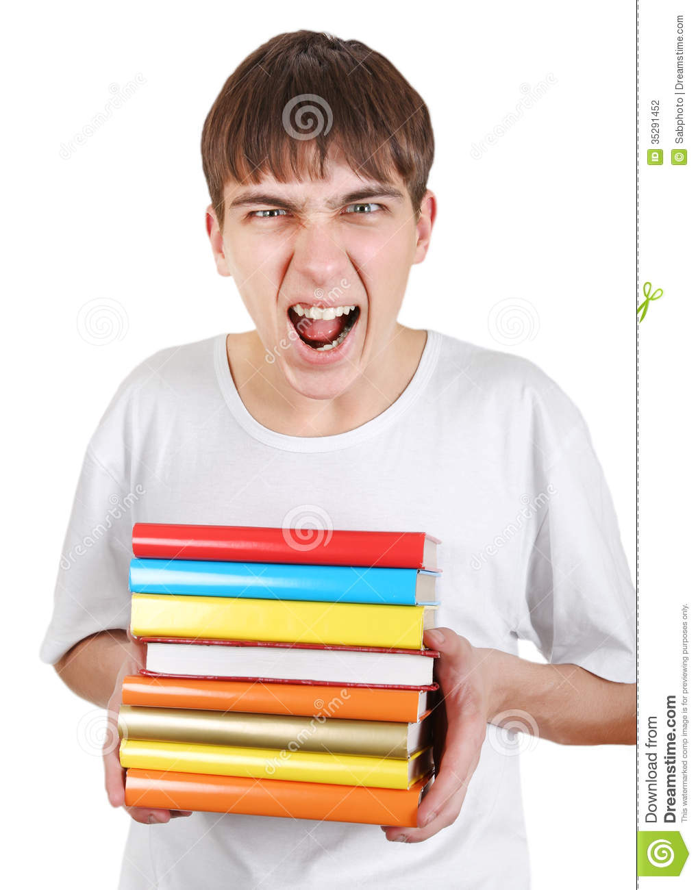 Angry Student With A Books Stock Photography   Image  35291452